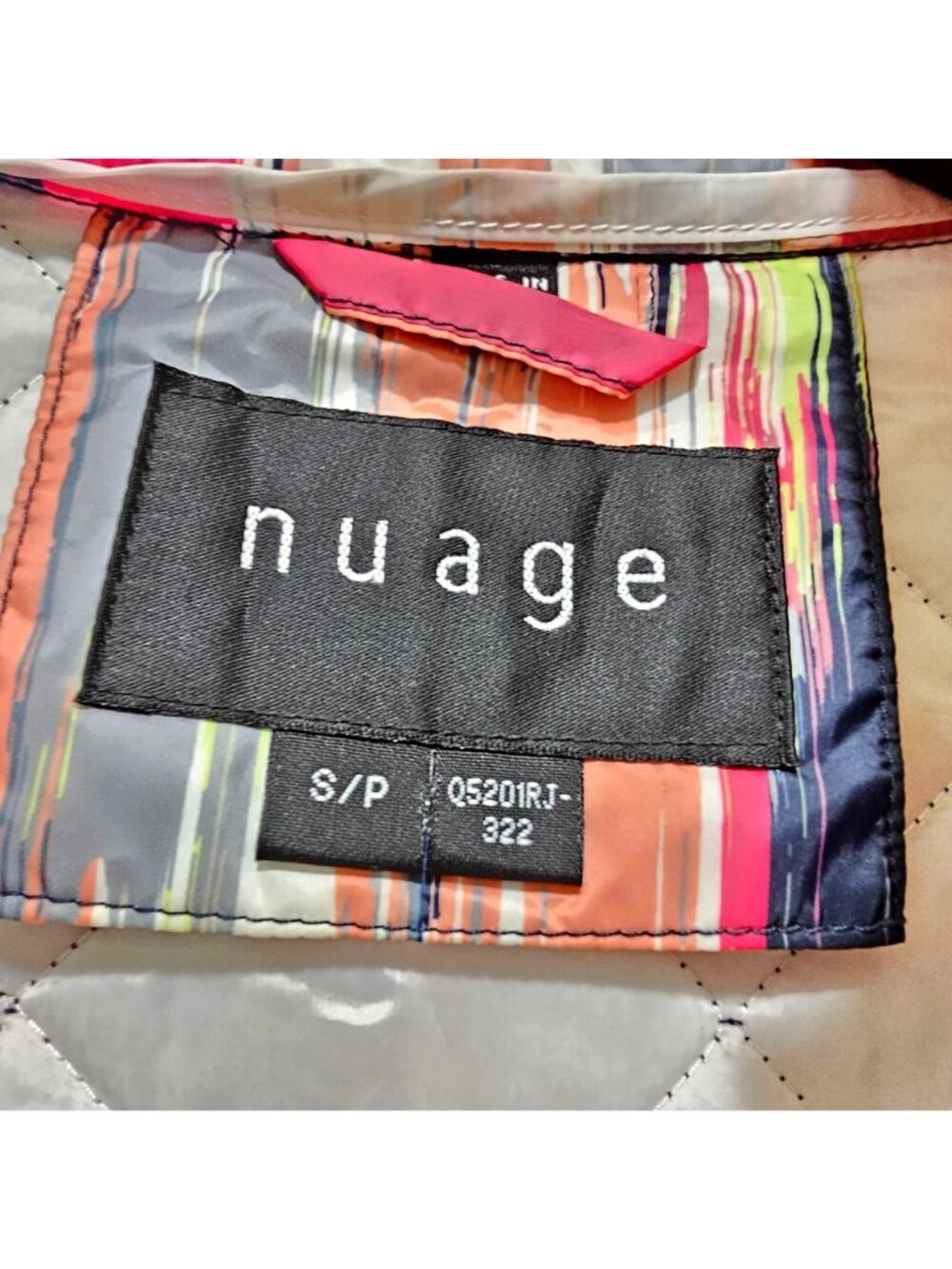 Nuage Womens Quilted Full-Zip Jacket Multicolor Striped Pattern Size S Polyester - Picture 3 of 9